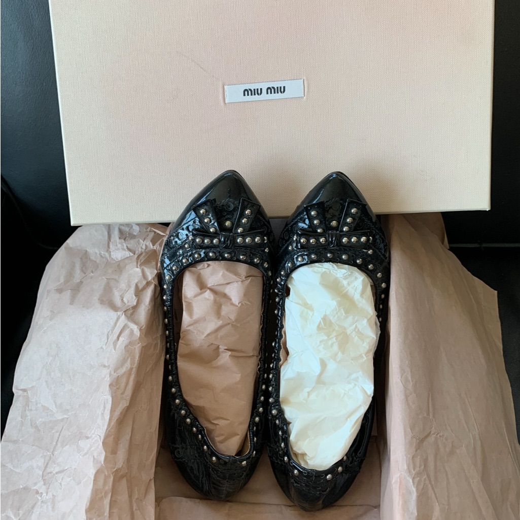 Miu Miu Studded Ballet Flats